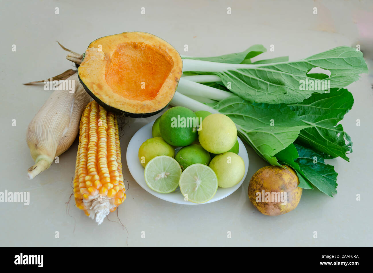 Fruits, Vegetables, And Grains Stock Photo