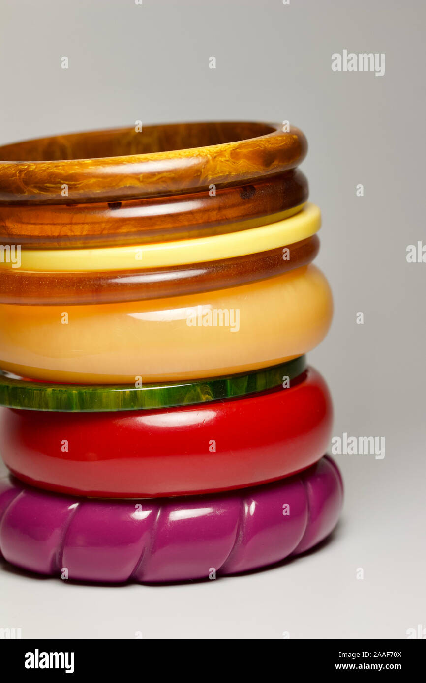 White shop bakelite bracelet