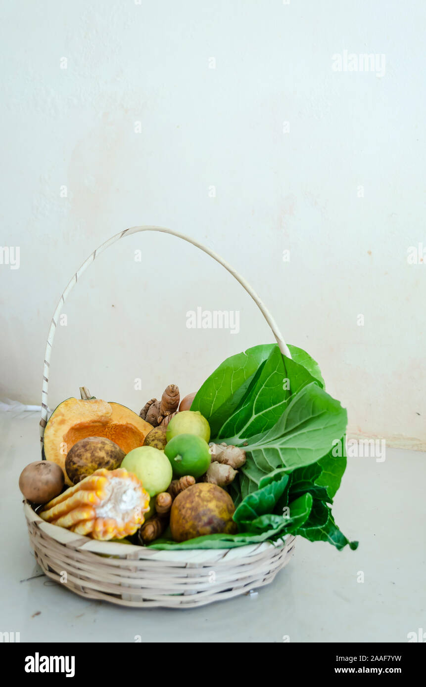 Basket Of Fresh Foods Stock Photo