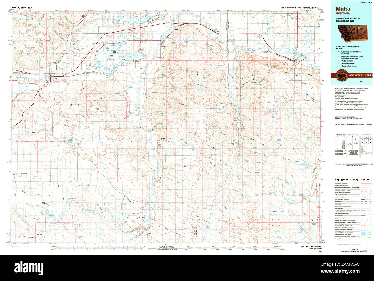 Map of malta montana hi-res stock photography and images - Alamy