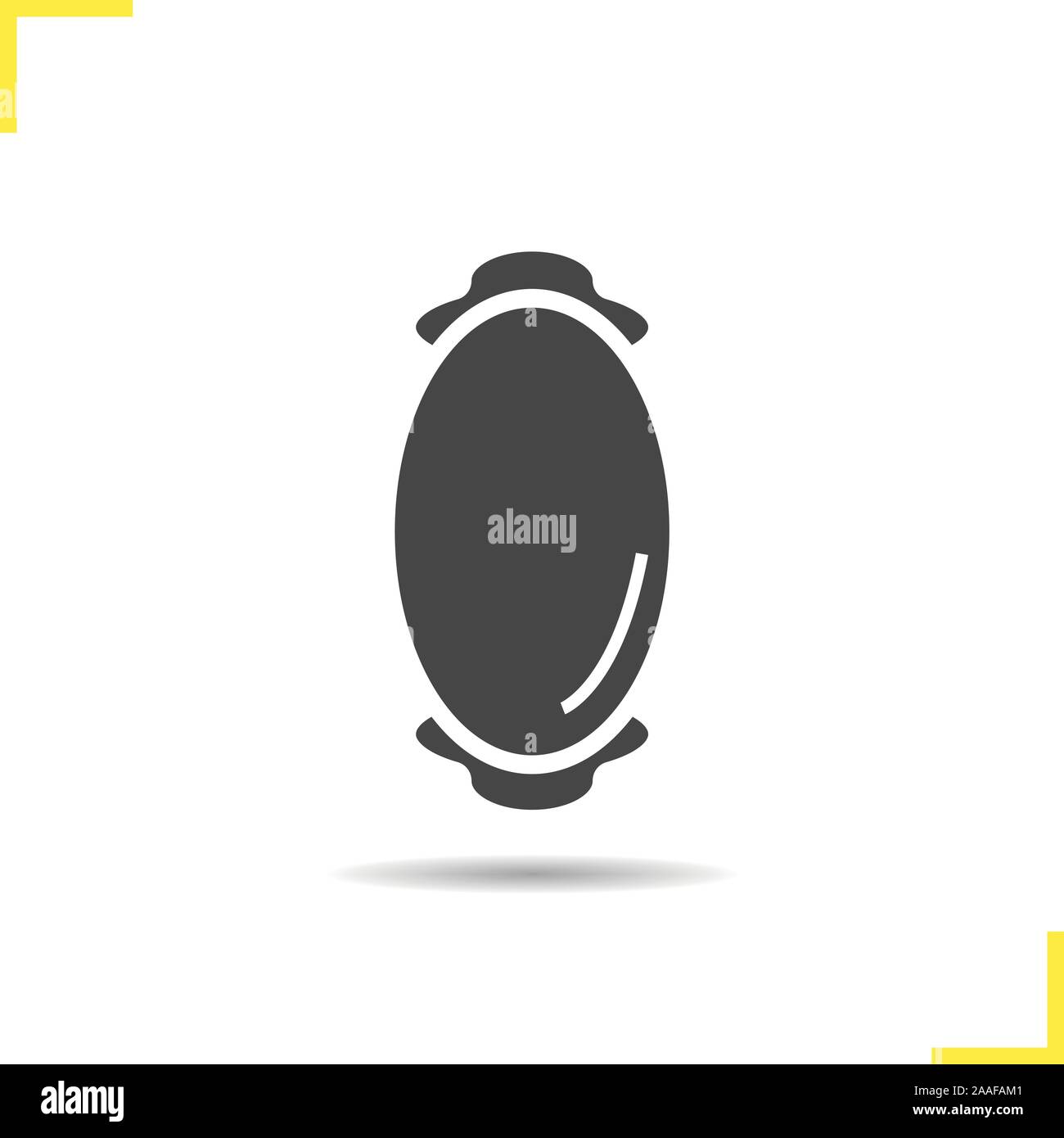 Wall Mirror Icon Drop Shadow Mirror Silhouette Symbol House