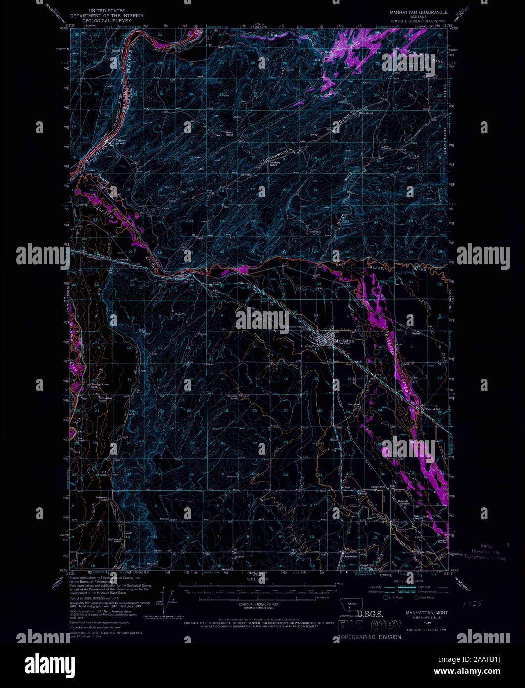Manhattan montana map hires stock photography and images Alamy