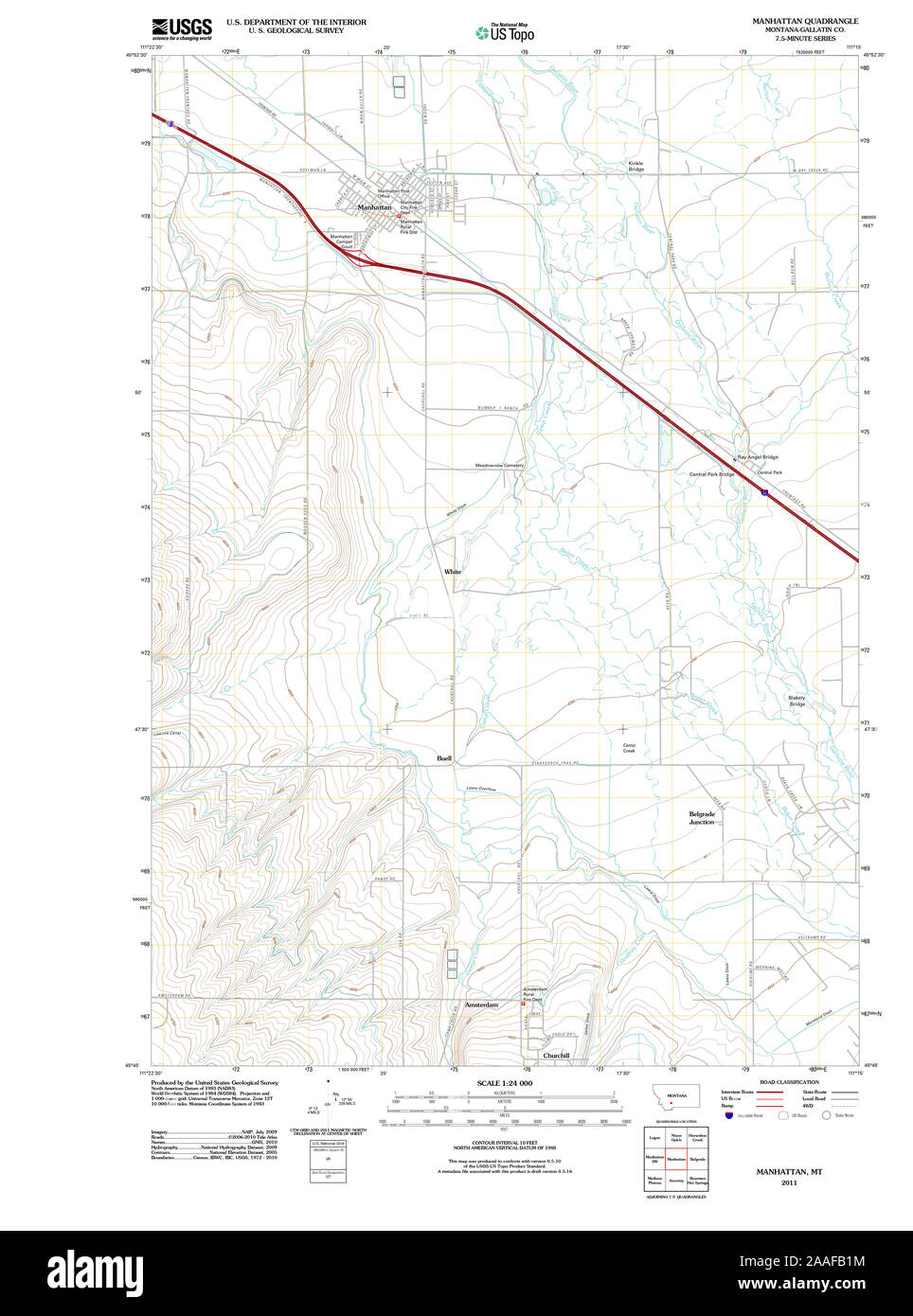 Map of manhattan montana Cut Out Stock Images & Pictures Alamy