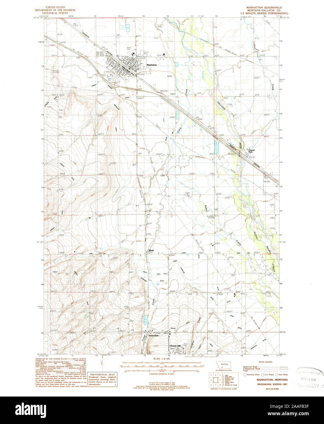 Map of manhattan montana Cut Out Stock Images & Pictures Alamy