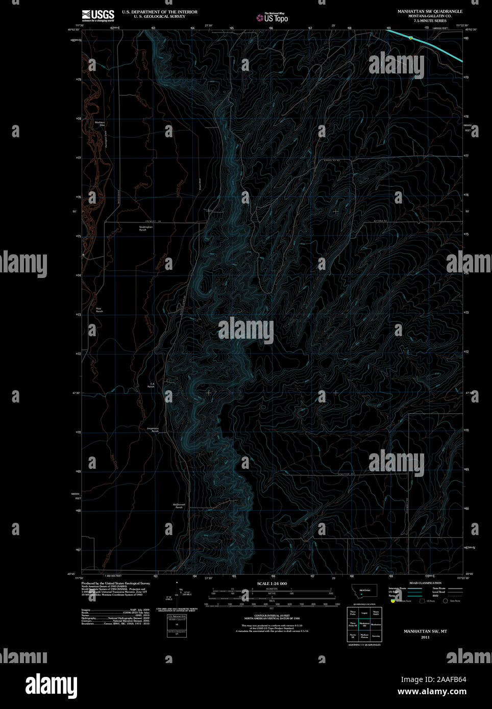 Map of manhattan montana hires stock photography and images Alamy