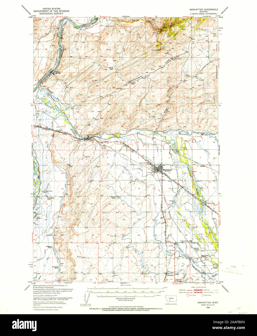 Map of manhattan montana hires stock photography and images Alamy