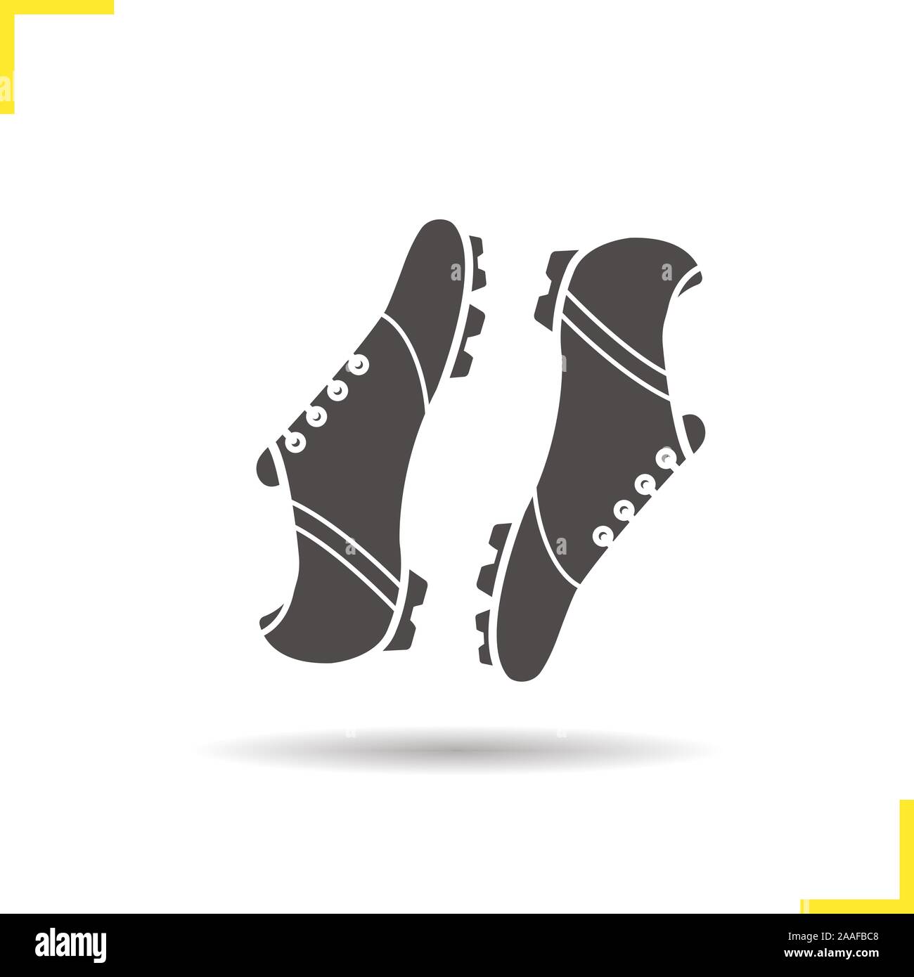 Soccer boots icon. Drop shadow football boots silhouette symbol