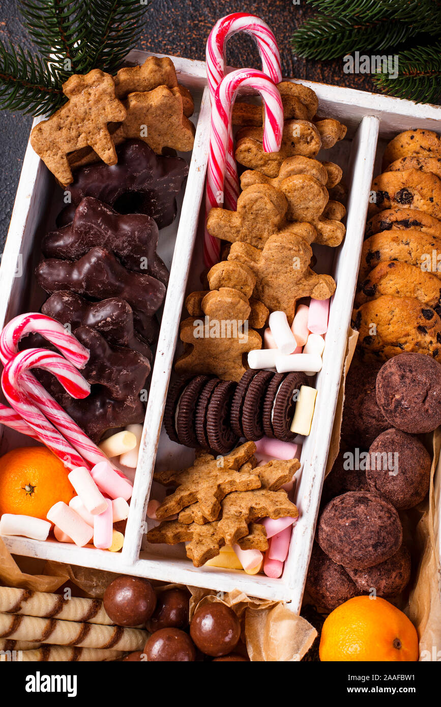 Set of various Christmas cookies Stock Photo - Alamy