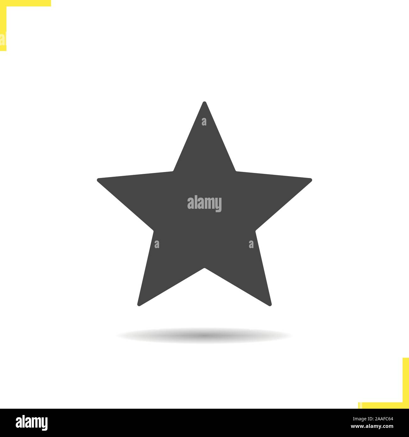Star mark icon. Drop shadow rate sign silhouette symbol. Favourite ...
