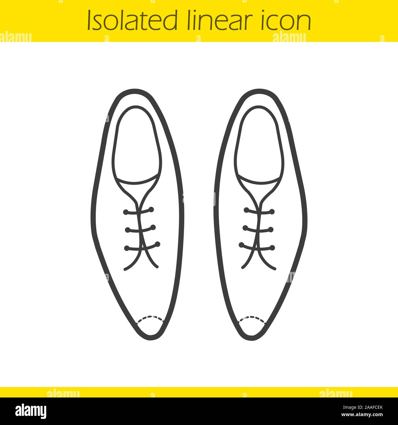 Men's shoes linear icon. Male classical footwear with shoelaces thin line illustration. Leather shoes contour symbol. Vector isolated outline drawing Stock Vector