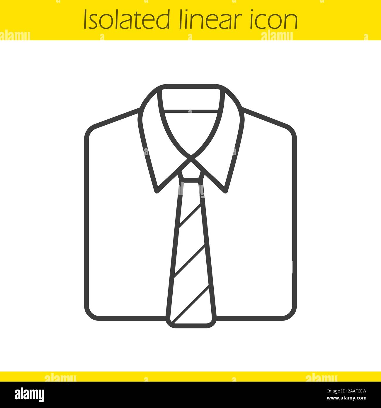 Shirt and tie linear icon. Formal men's ...