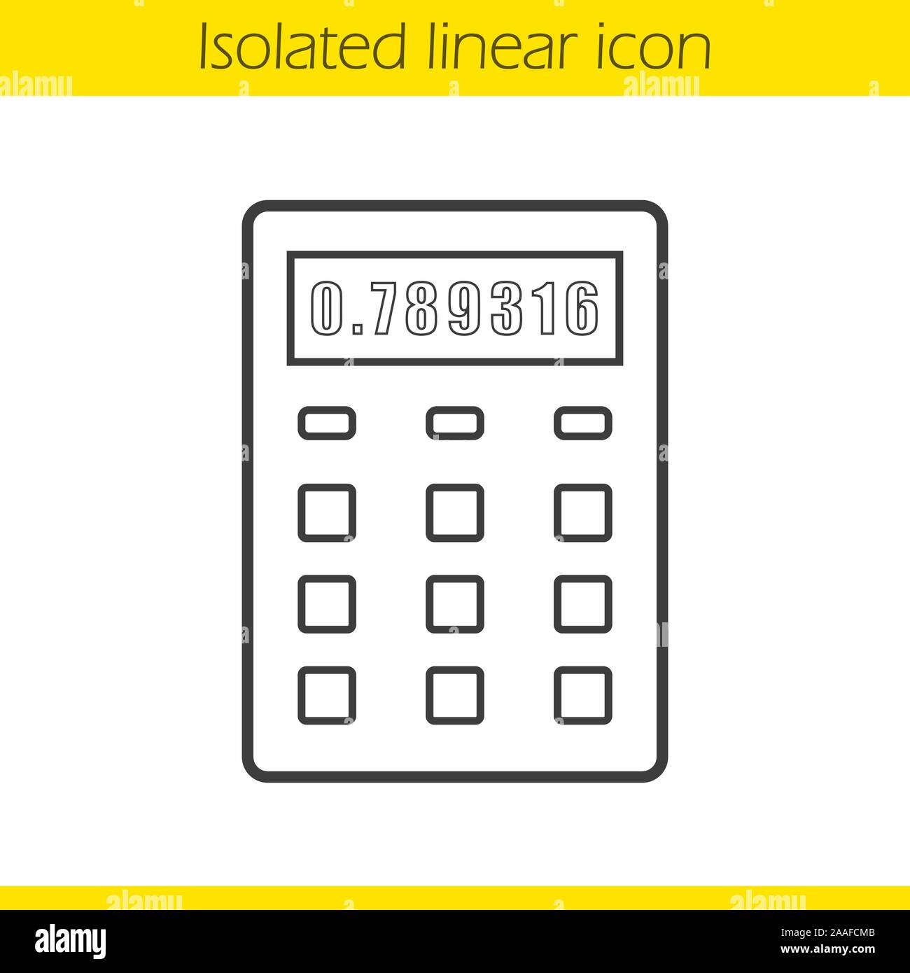 Calculator linear icon. Office equipment. Business electronic device ...