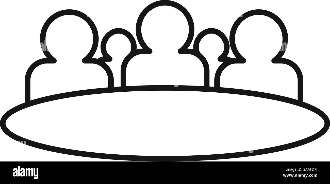 Round table audience icon. Outline round table audience vector icon for web design isolated on white background Stock Vector