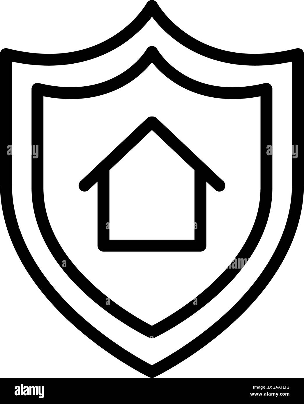 Isolated house inside shield icon line vector design Stock Vector Image ...