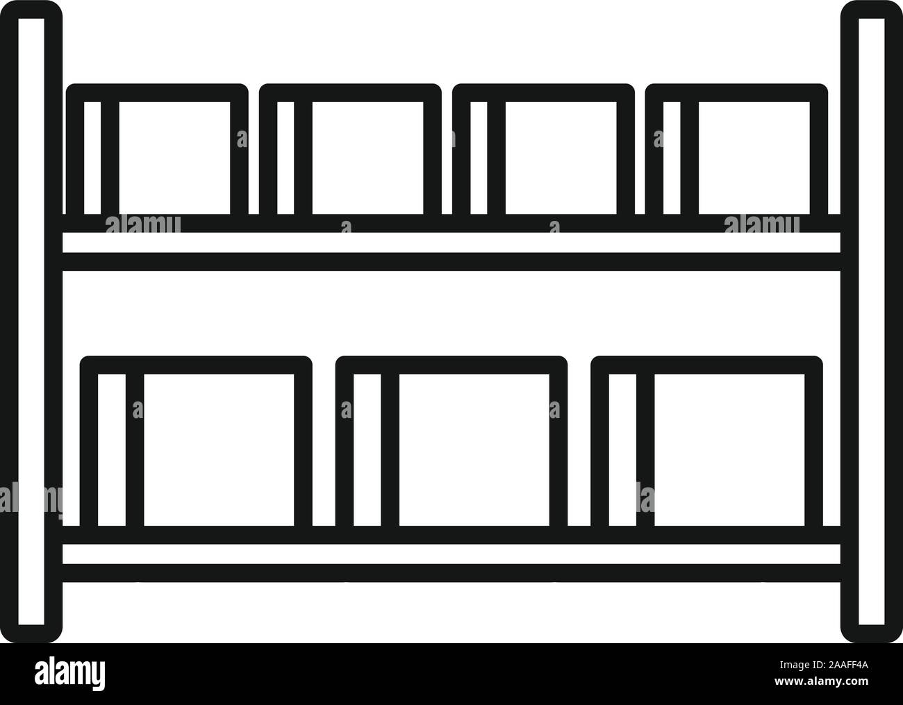 Parcel warehouse rack icon. Outline parcel warehouse rack vector icon ...