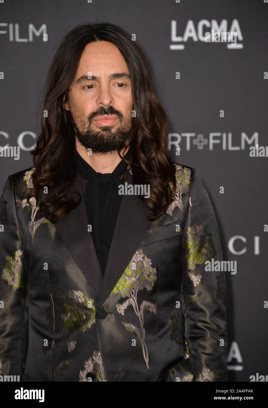 LOS ANGELES, CA - NOVEMBER 7, 2015: Alessandro Michele, Gucci creative  director, at the 2015 LACMA Art+Film Gala at the Los Angeles County Museum  of Art © 2015 Paul Smith / Featureflash Stock Photo - Alamy