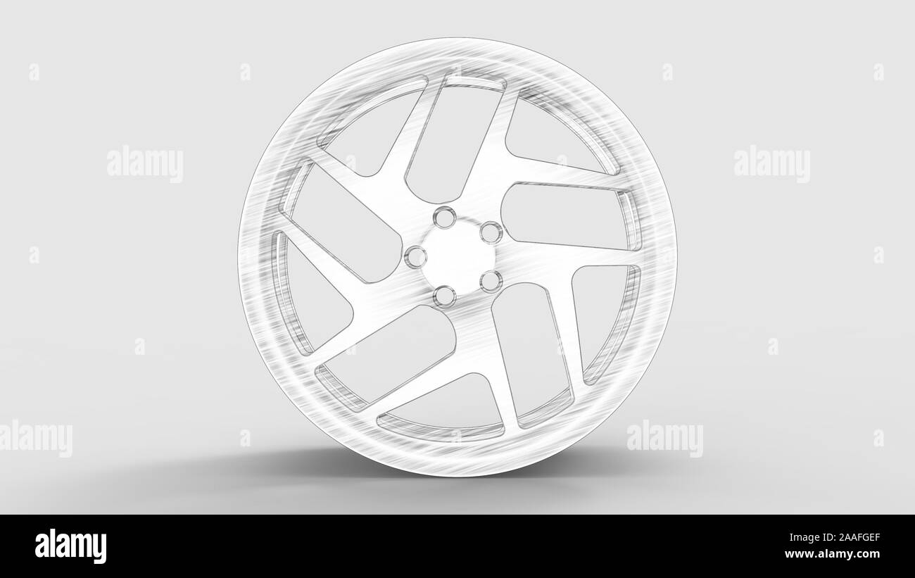 3d rendering of an exclusive car rim isolated in studio background