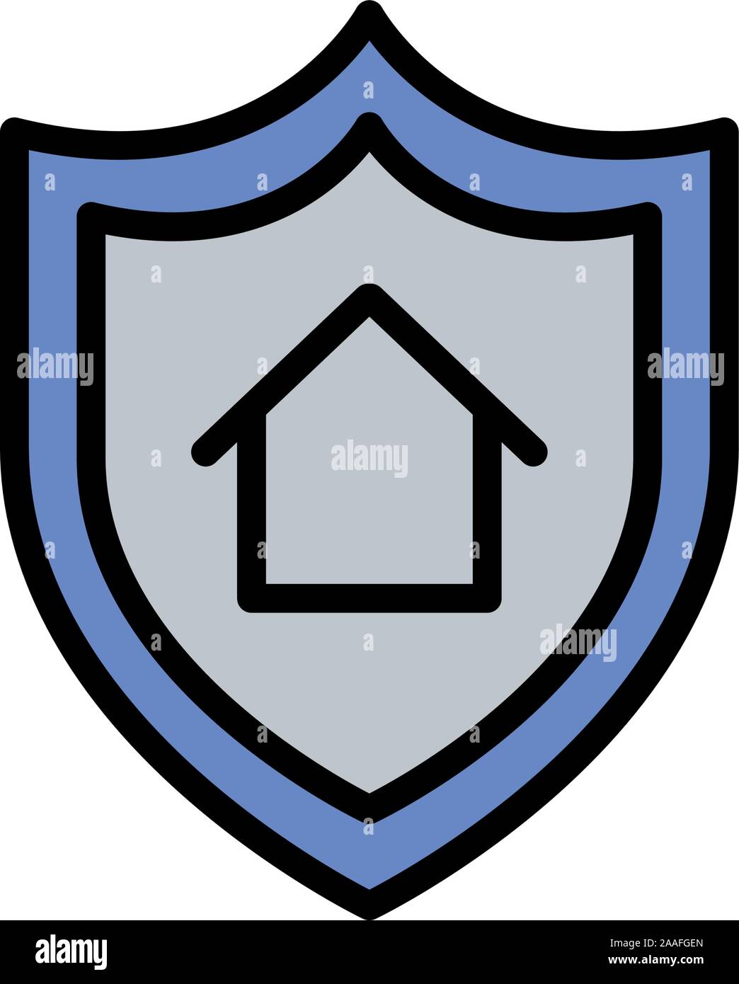 Isolated house inside shield icon fill vector design Stock Vector Image ...