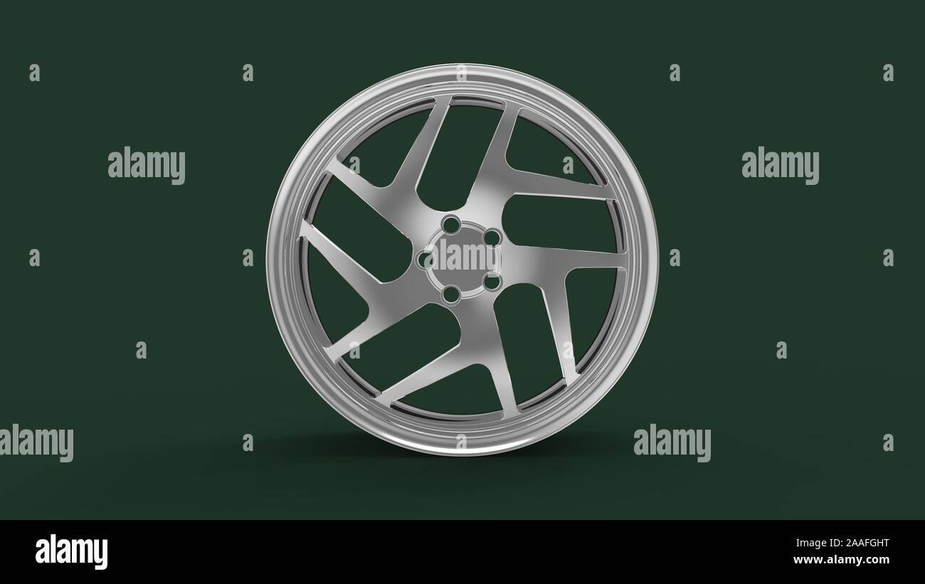 3d rendering of an exclusive car rim isolated in studio background ...