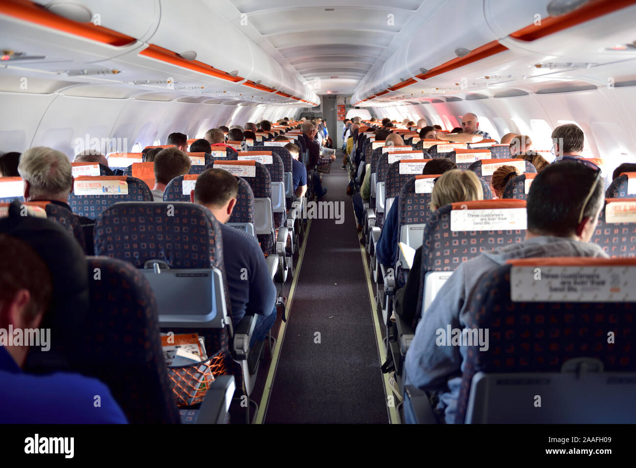 Easyjet plane cabin hi-res stock photography and images - Alamy
