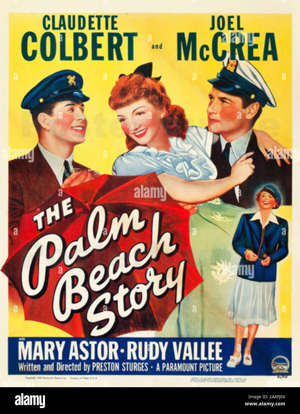 THE PAM BEACH STORY 1942 film with Claudette Colbert and Joel McRea Stock Photo