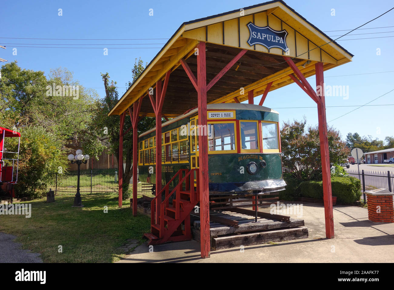 Trolley and Rail Museum in Sapulpa Oklahoma on Route 66 Stock Photo - Alamy