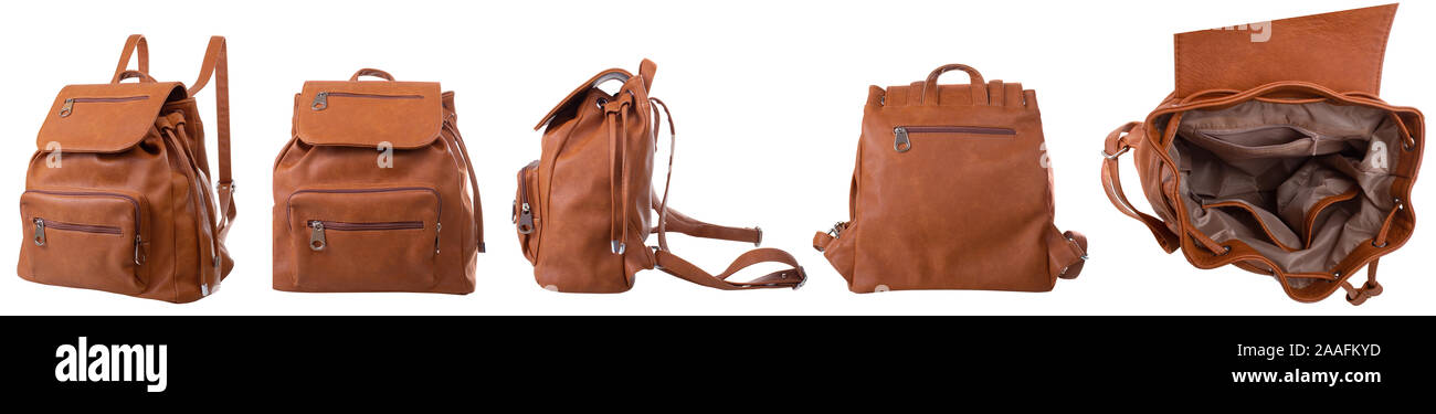 same dark orange backpack isolated 