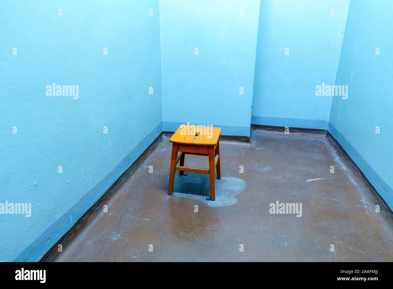 Stasi Museum Memorial, a former Stasi remand prison in Dresden, a detention cell Bautzner Strasse Saxony Germany Communism Stock Photo