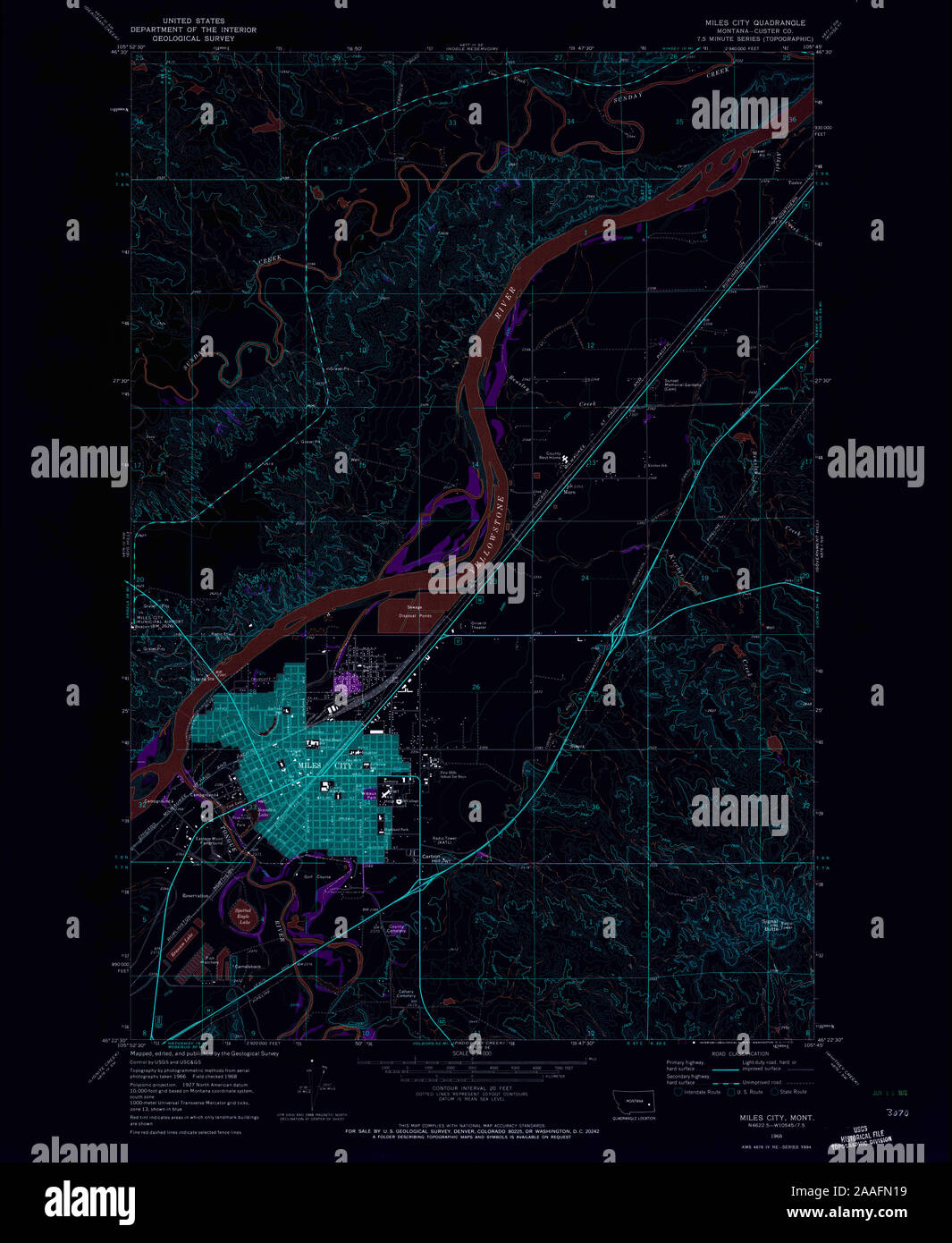 Map of miles city montana hires stock photography and images Alamy