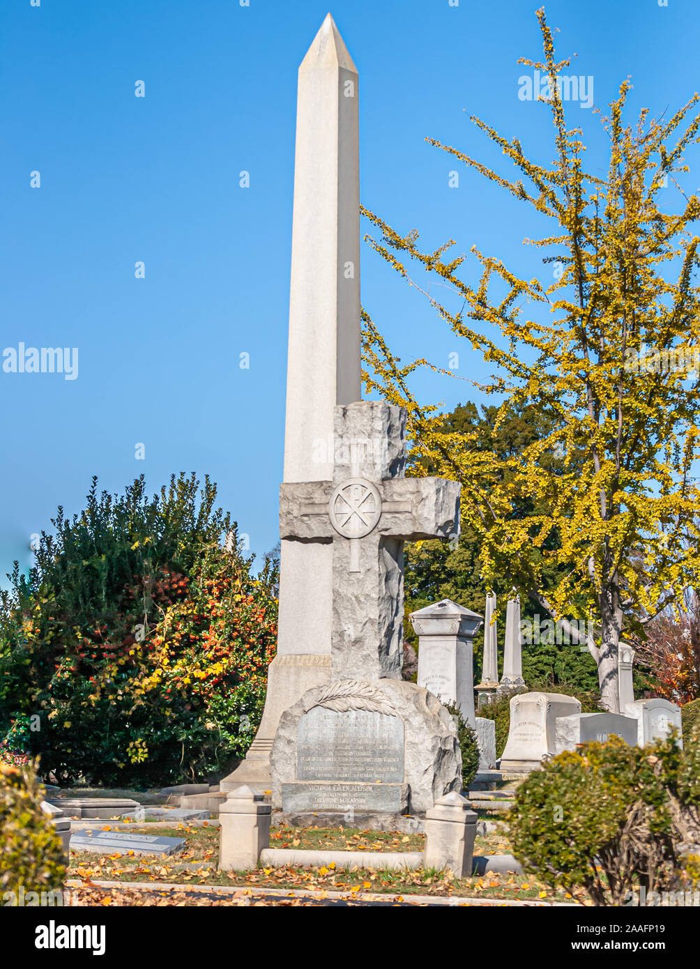 Memorial marker in Hollywood Cemetary, Richmond, VA. Stock Photo