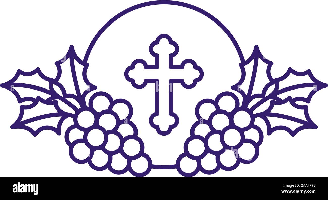 Communion wafer with grapes line vector design Stock Vector Image &amp; Art ...
