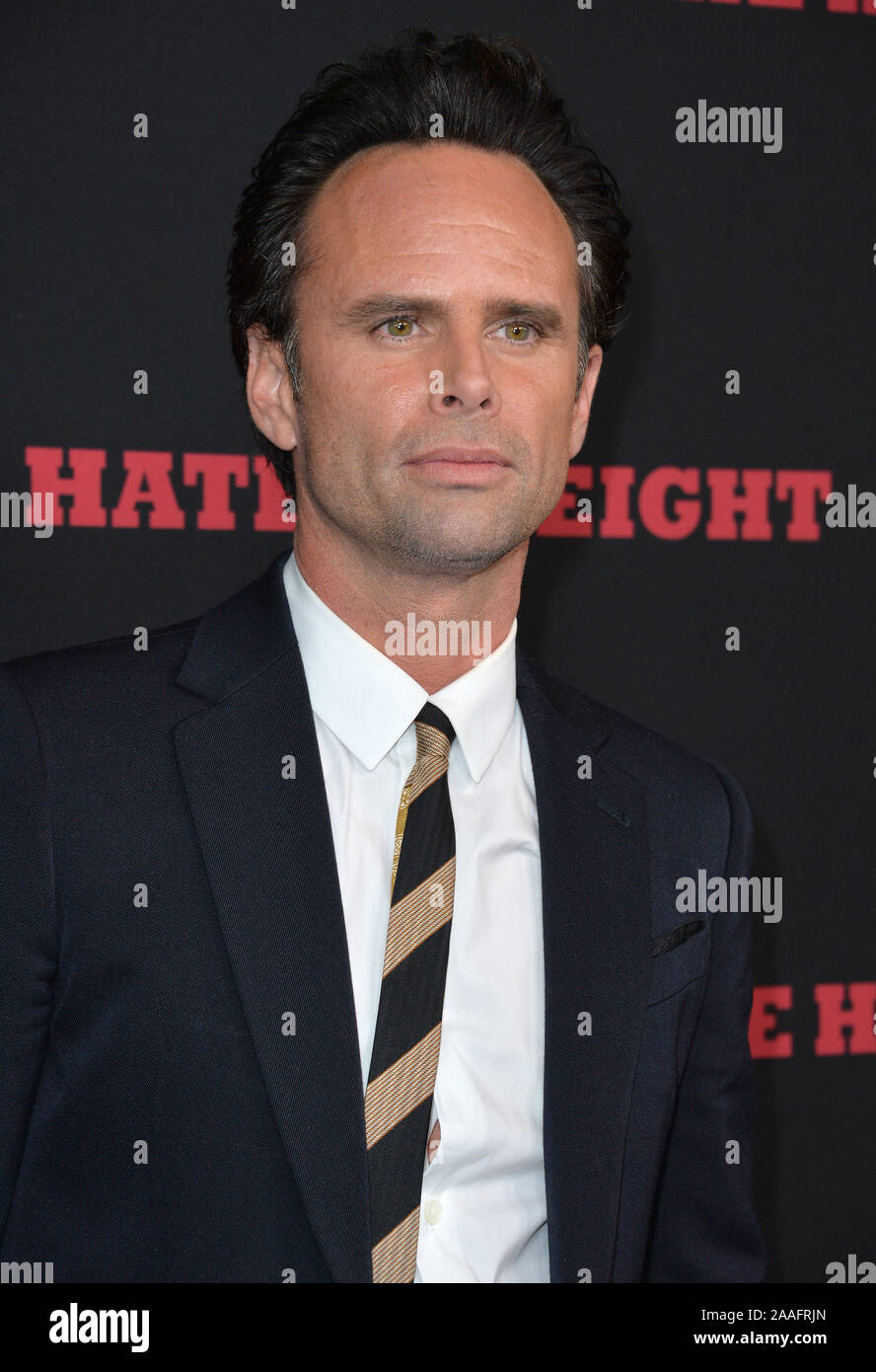 LOS ANGELES, CA - DECEMBER 7, 2015: Actor Walton Goggins at the premiere  "The Hateful Eight" © 2015 Paul Smith / Featureflash Stock Photo - Alamy