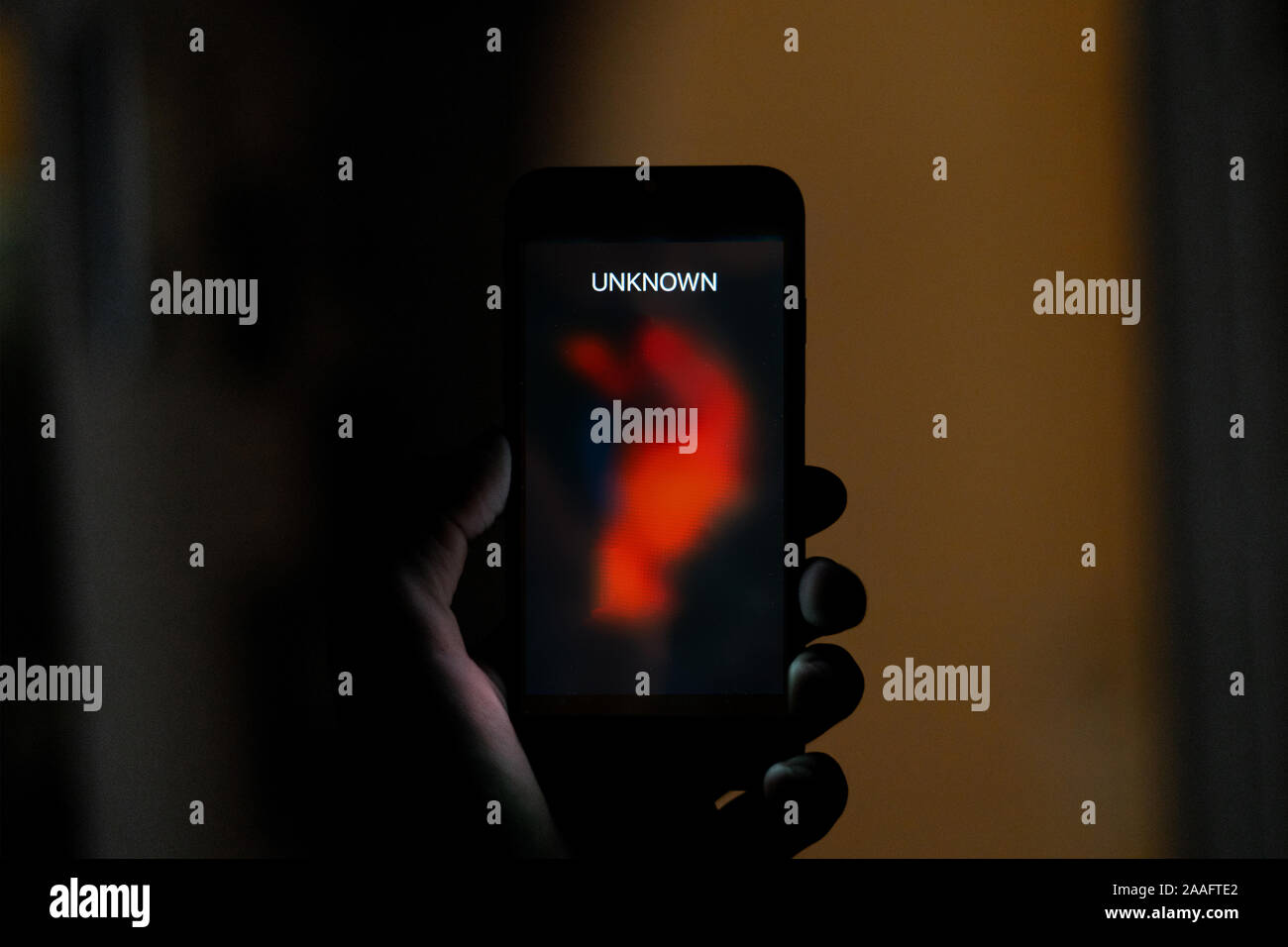 the unknown anonymous person phone call Stock Photo Alamy
