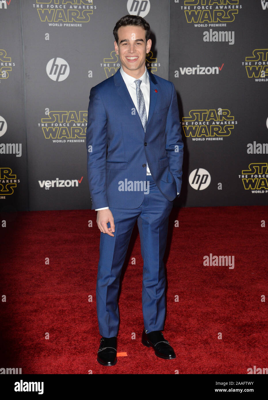 LOS ANGELES, CA - DECEMBER 14, 2015: Actor Alberto Rosende at the world ...