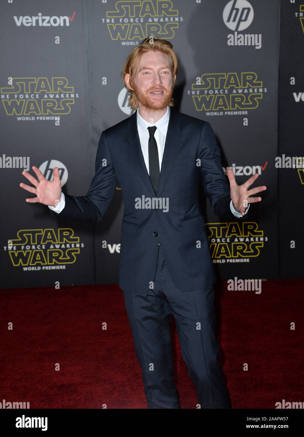 LOS ANGELES, CA - DECEMBER 14, 2015: Actor Domnhall Gleeson at the world premiere of 'Star Wars: The Force Awakens' on Hollywood Boulevard © 2015 Paul Smith / Featureflash Stock Photo