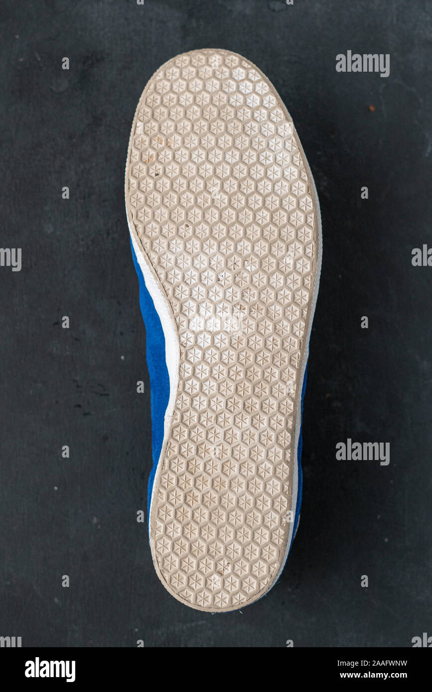 dirty and dusty used sneaker shoe sole, the bottom part Stock Photo Alamy
