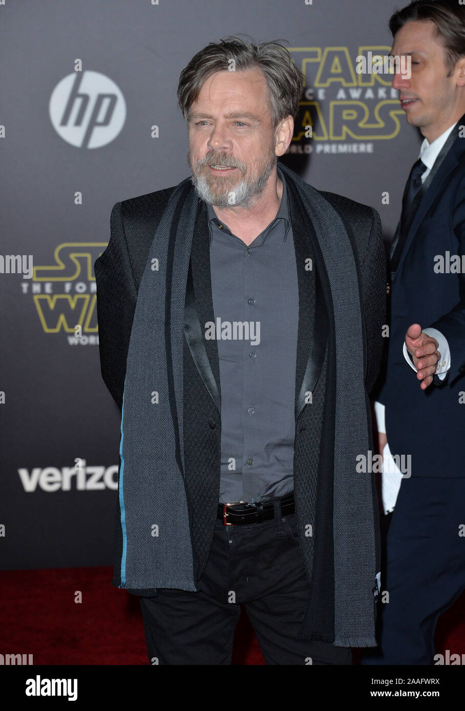 LOS ANGELES, CA - DECEMBER 14, 2015: Actor Mark Hamill at the world  premiere of Star Wars: The Force Awakens on Hollywood Boulevard © 2015  Paul Smith / Featureflash Stock Photo - Alamy