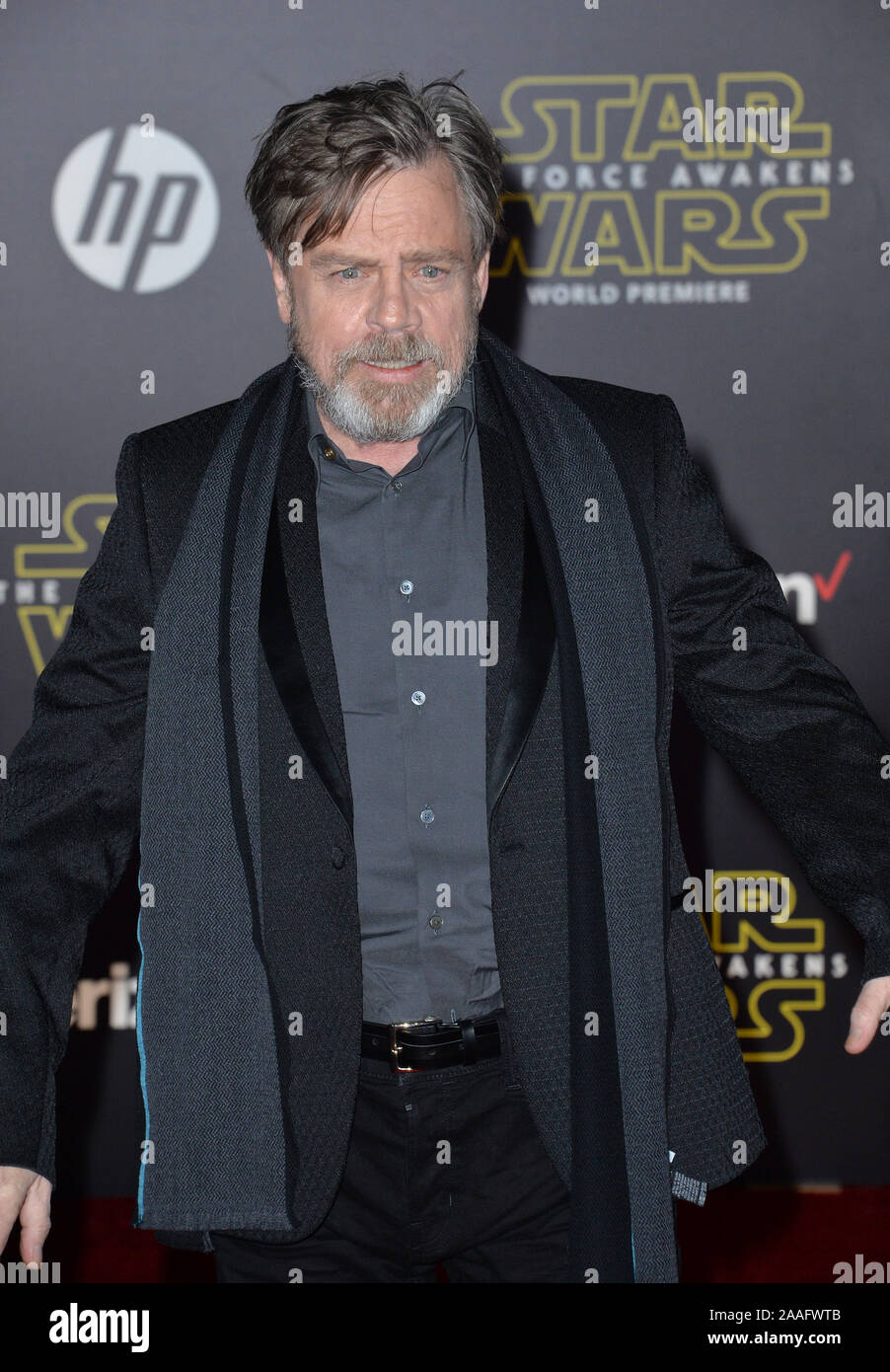 LOS ANGELES, CA - DECEMBER 14, 2015: Actor Mark Hamill at the world  premiere of Star Wars: The Force Awakens on Hollywood Boulevard © 2015  Paul Smith / Featureflash Stock Photo - Alamy