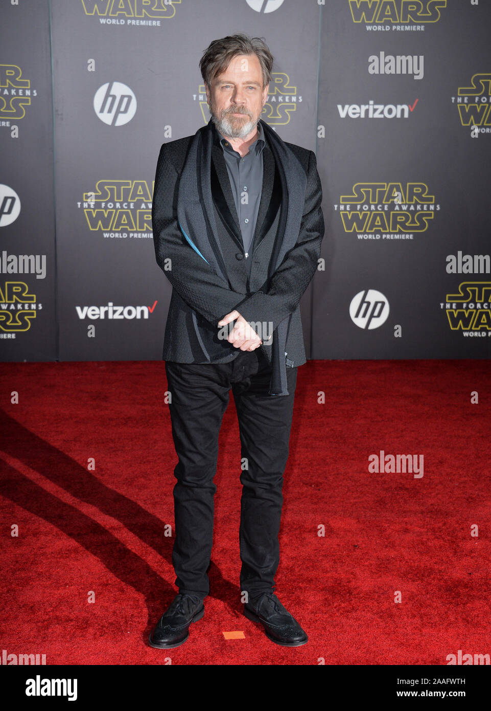 LOS ANGELES, CA - DECEMBER 14, 2015: Actor Mark Hamill at the world  premiere of Star Wars: The Force Awakens on Hollywood Boulevard © 2015  Paul Smith / Featureflash Stock Photo - Alamy