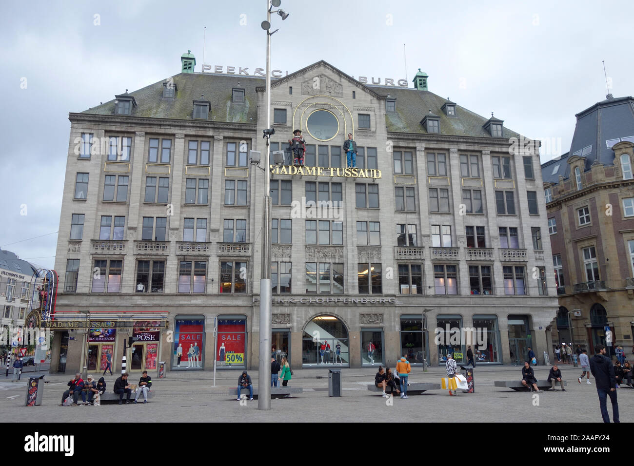 Exterior and facade of Madame Tussaud's wax sculpture museum at Dam
