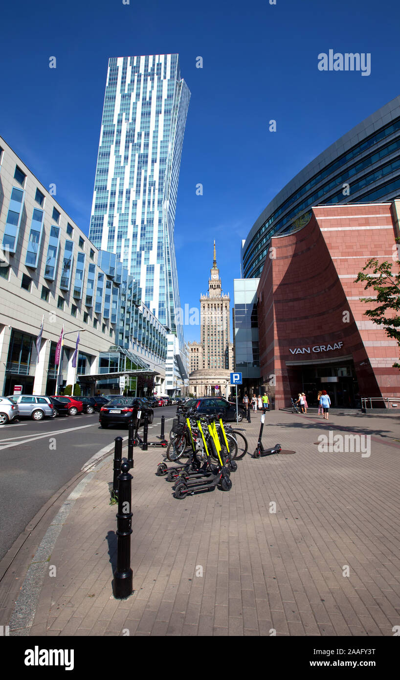 Photos taken in the capital city of Poland Warsaw on a bright sunny August day Stock Photo