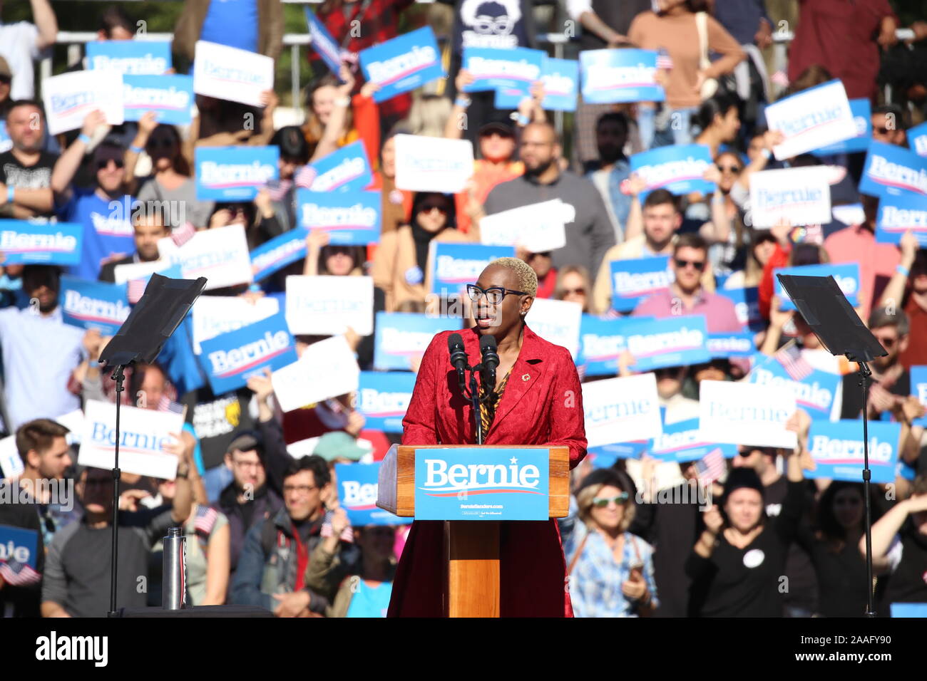 Bernie’s Back Rally Held at Queensbridge Park Featuring: Nina Turner ...