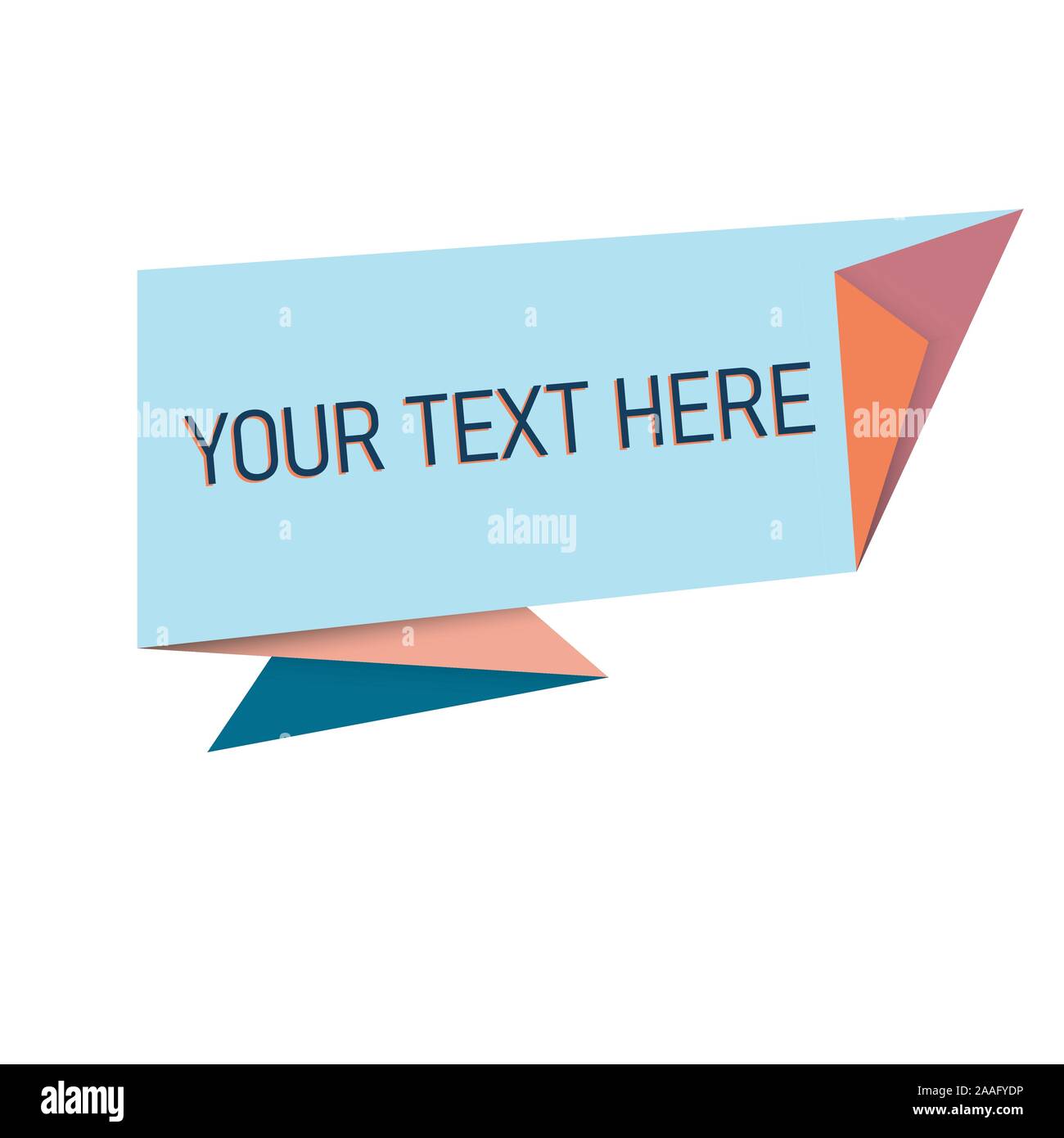 Quote vector geometric origami speech bubble. Stock Vector