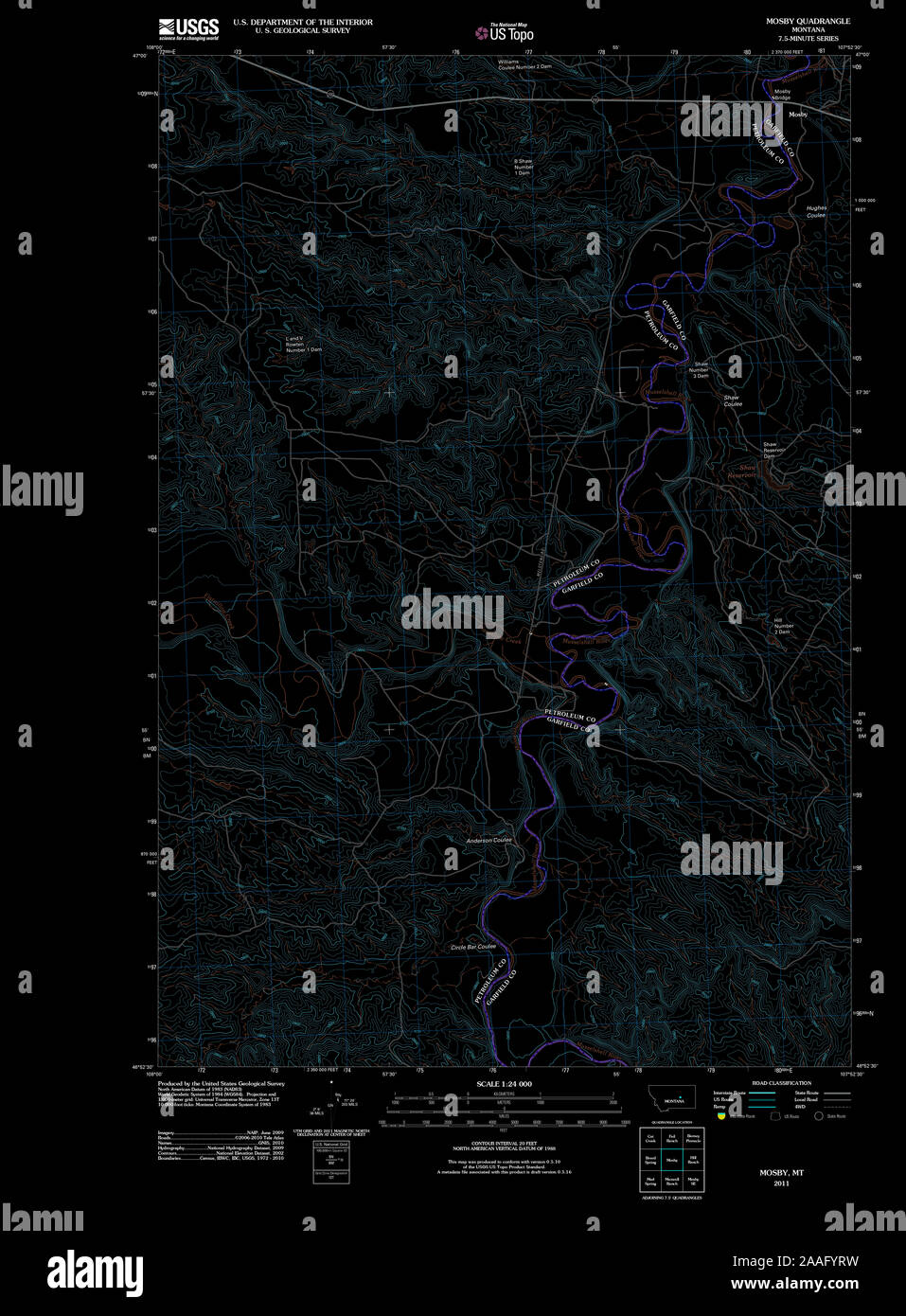 Mosby montana map hires stock photography and images Alamy