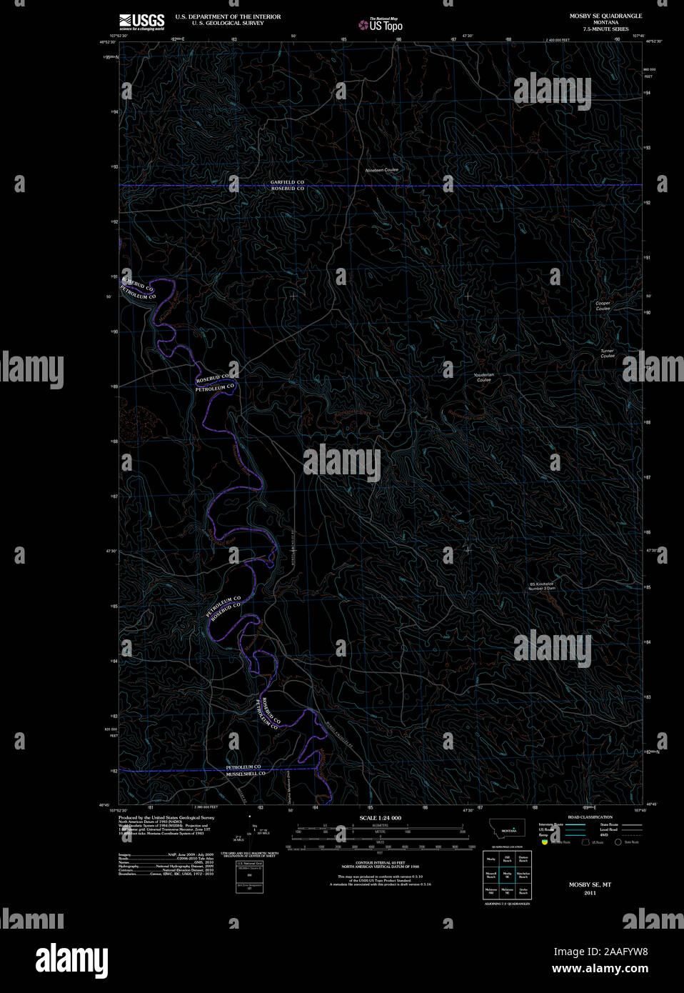 Mosby montana map hires stock photography and images Alamy