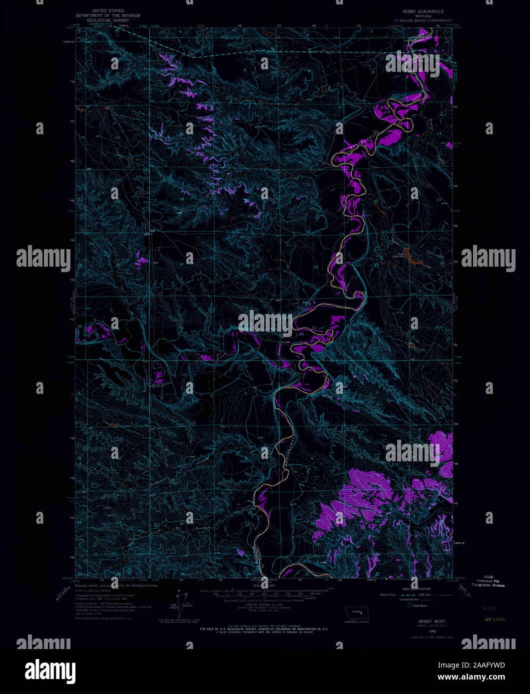 Mosby montana map hires stock photography and images Alamy