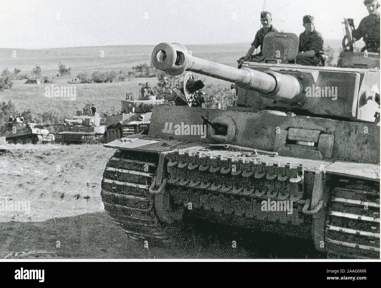 German Tiger Tank of the 2nd SS Panzer Division at Kursk on the Russian Front 1943 Stock Photo
