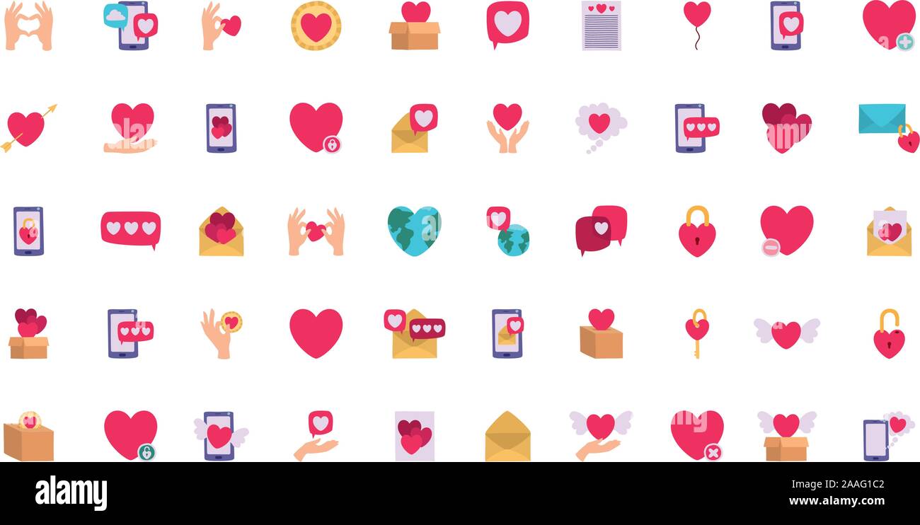 Isolated love icon set vector design Stock Vector Image & Art - Alamy