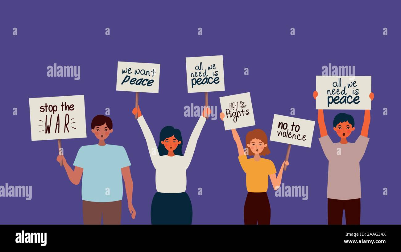 People protesting for human rights vector design Stock Vector Image ...