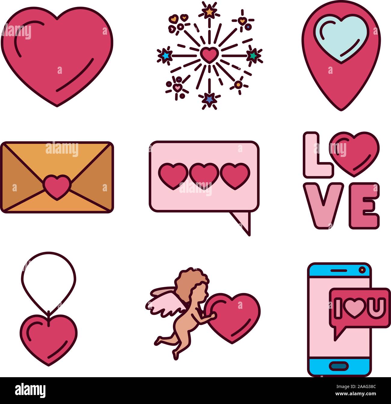Isolated love icon set fill vector design Stock Vector Image & Art - Alamy